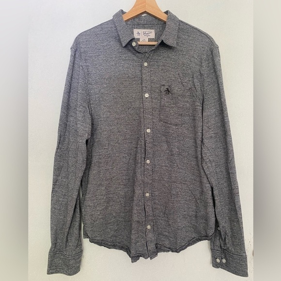 Original Penguin by Munsingwear Gray Button Down Size Large - Picture 1 of 6